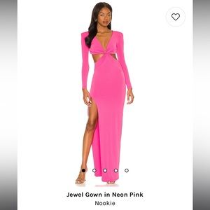 Nookie Vibrant Pink Cut-Out Maxi Dress
